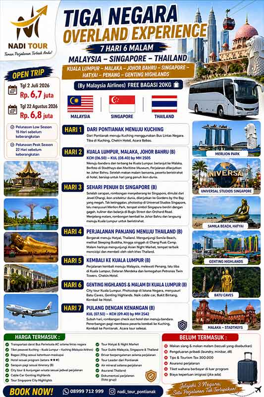 open trip 3 negara